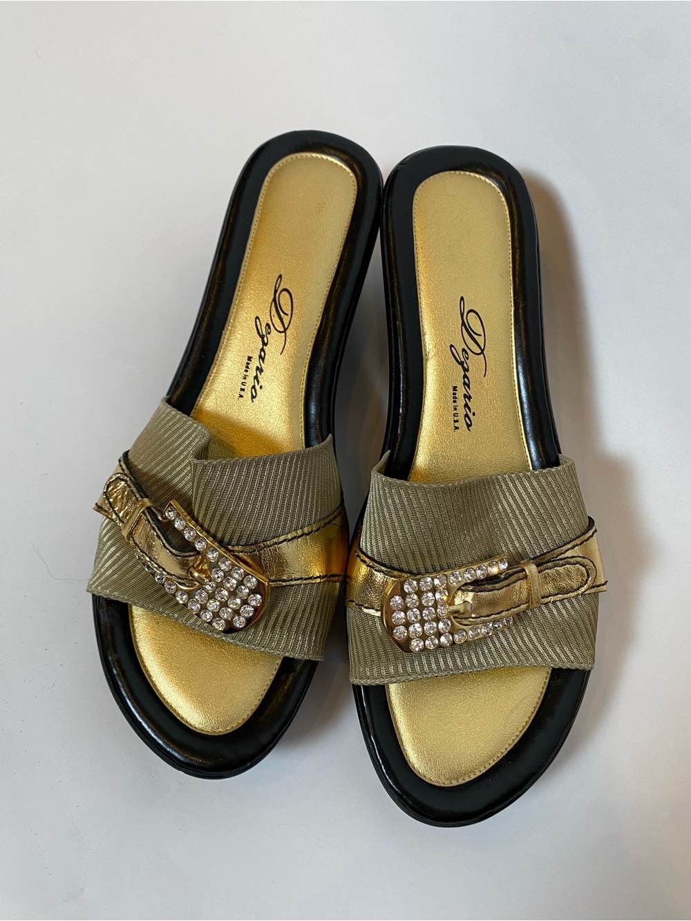 Women's Made in Italy Black Wedge Sandals with Cushioned Sole